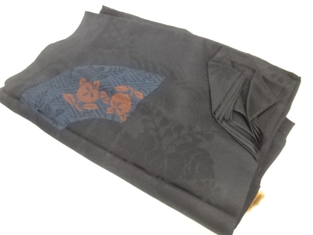 JAPANESE KIMONO / ANTIQUE ARAIHARI FOR HAORI / SILK / WOVEN PLANTS